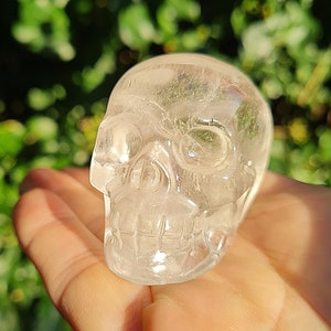 2 1/4 inch Quartz Skull With Rainbow Master Healer Rock Crystal Skull Quartz Healing Skull