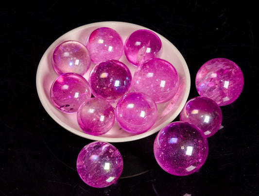 Rose Pink Angel Aura Quartz Ball/Aura Quartz Crystal Sphere/Aura Quartz Beads/Metaphysical