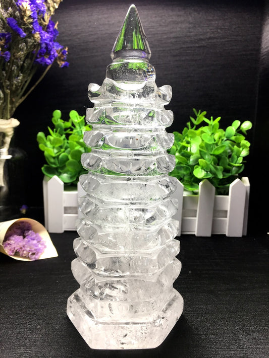 White Quartz Polished Tower Shaped/white Quartz Tower Stone/white Tower/Rose Quartz Tower/Special gift