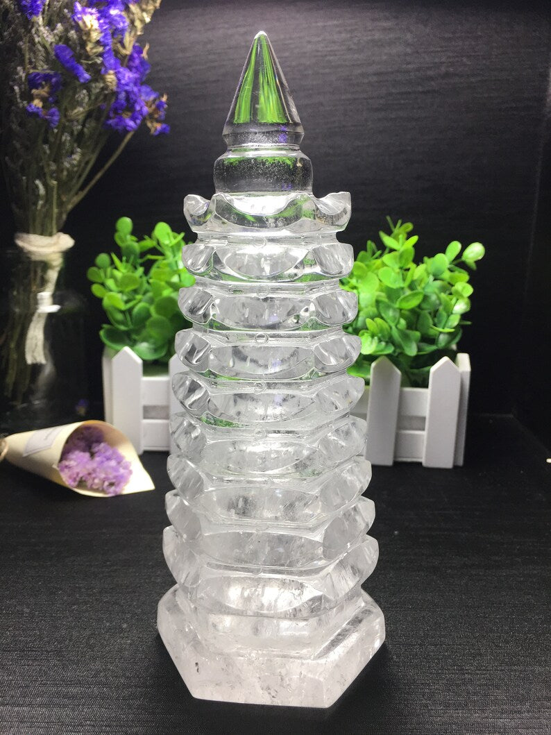 White Quartz Polished Tower Shaped/white Quartz Tower Stone/white Tower/Rose Quartz Tower/Special gift