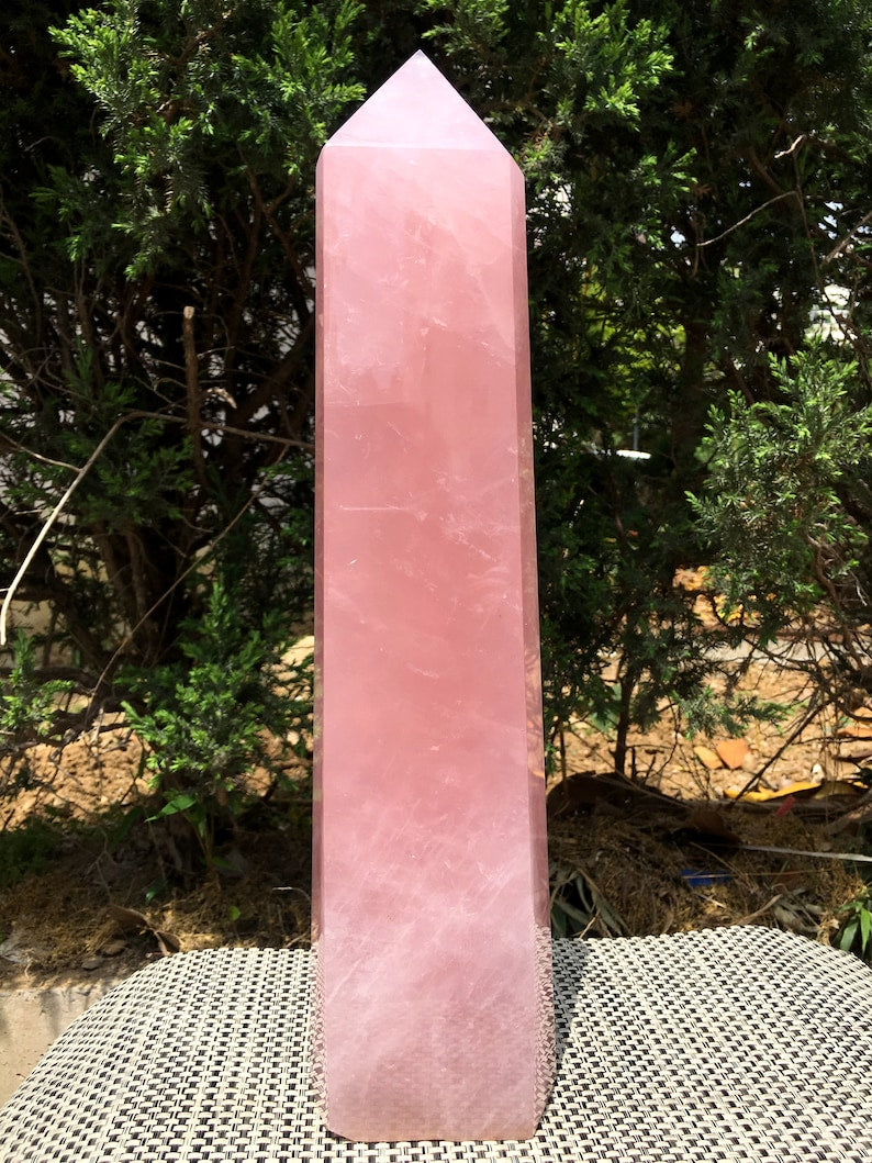 Rose Quartz Crystal Tower/Pink Quartz Crystal Point/love stone/Healing Crystal