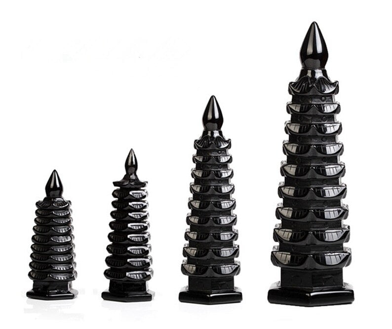 Hand Carved obsidian Polished Tower Shaped/obsidian Tower Stone/white Tower/obsidian Quartz Tower