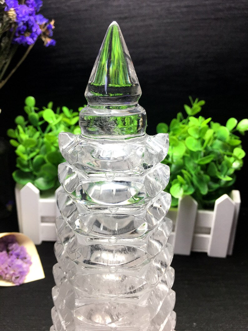 White Quartz Polished Tower Shaped/white Quartz Tower Stone/white Tower/Rose Quartz Tower/Special gift