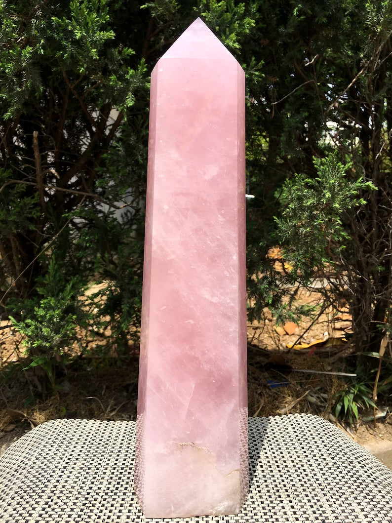 Rose Quartz Crystal Tower/Pink Quartz Crystal Point/love stone/Healing Crystal