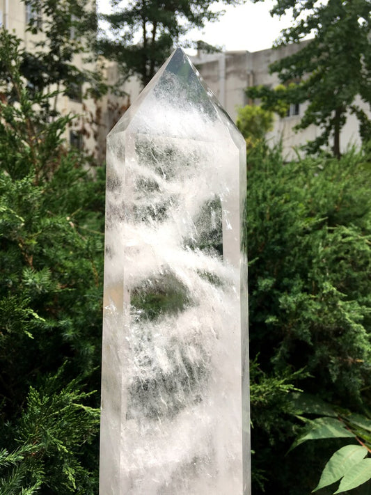 Natural Himalaya Rainbow Clear Crystal Quartz Point/White Crystal Tower/Crystal Tower