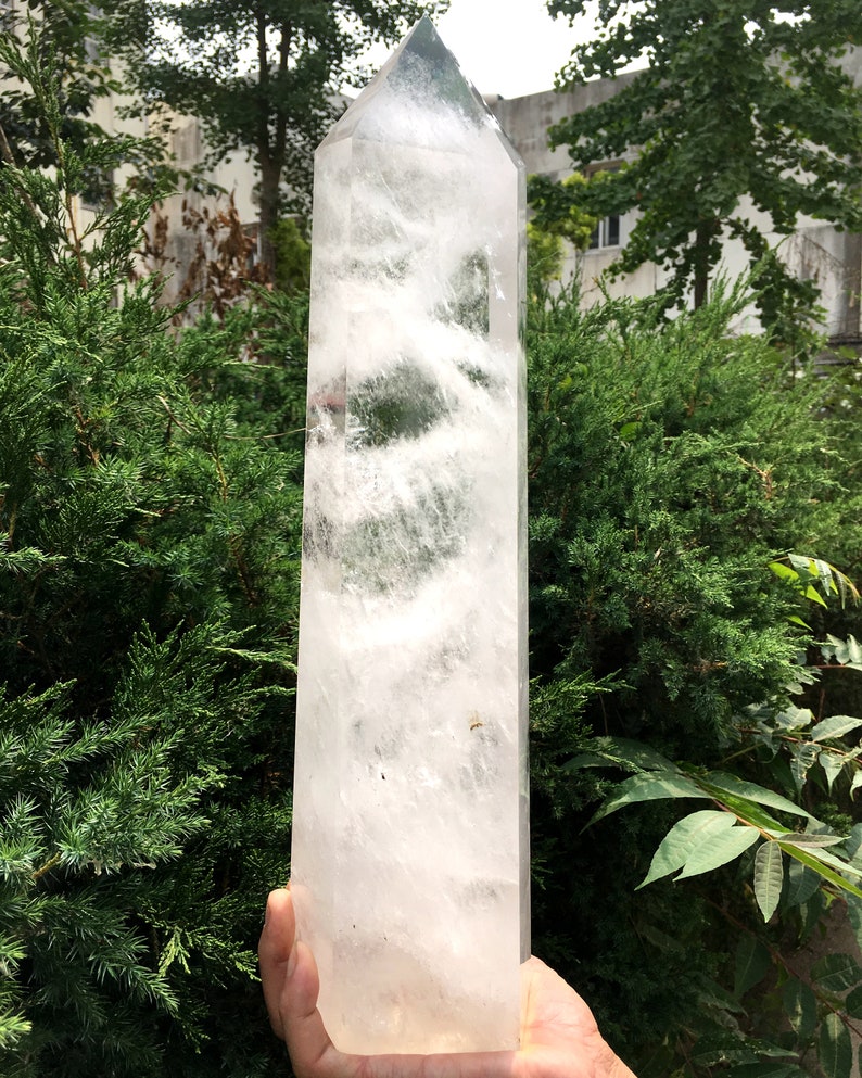 Natural Himalaya Rainbow Clear Crystal Quartz Point/White Crystal Tower/Crystal Tower