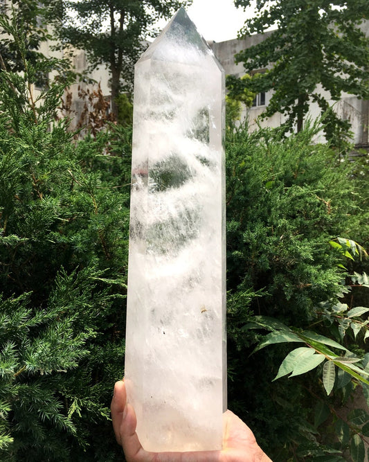 Natural Himalaya Rainbow Clear Crystal Quartz Point/White Crystal Tower/Crystal Tower