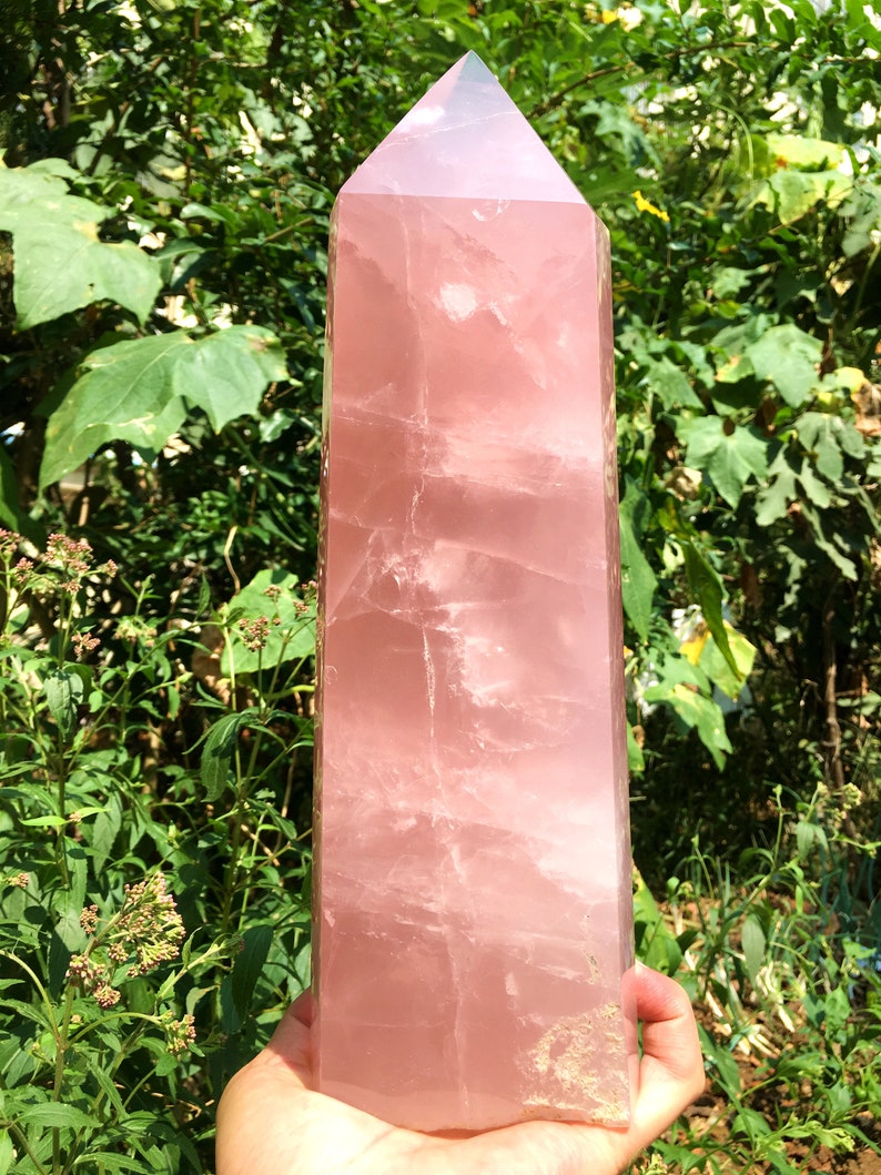 Rose Quartz Crystal Tower/Pink Quartz Crystal Point/love stone/Healing Crystal