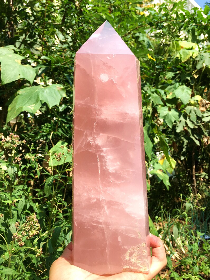 Rose Quartz Crystal Tower/Pink Quartz Crystal Point/love stone/Healing Crystal