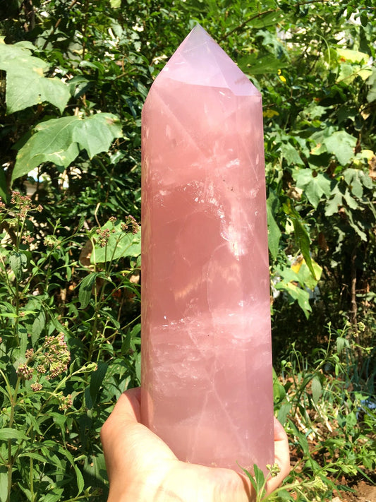 Rose Quartz Crystal Tower/Pink Quartz Crystal Point/love stone/Healing Crystal