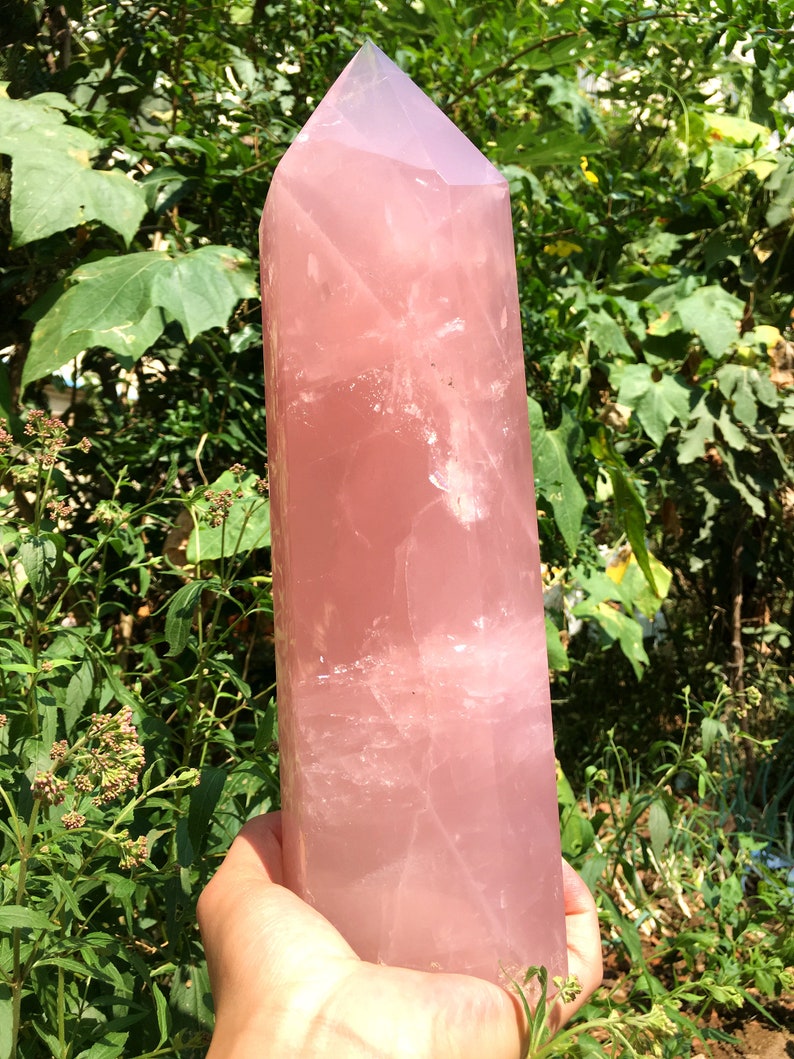 Rose Quartz Crystal Tower/Pink Quartz Crystal Point/love stone/Healing Crystal