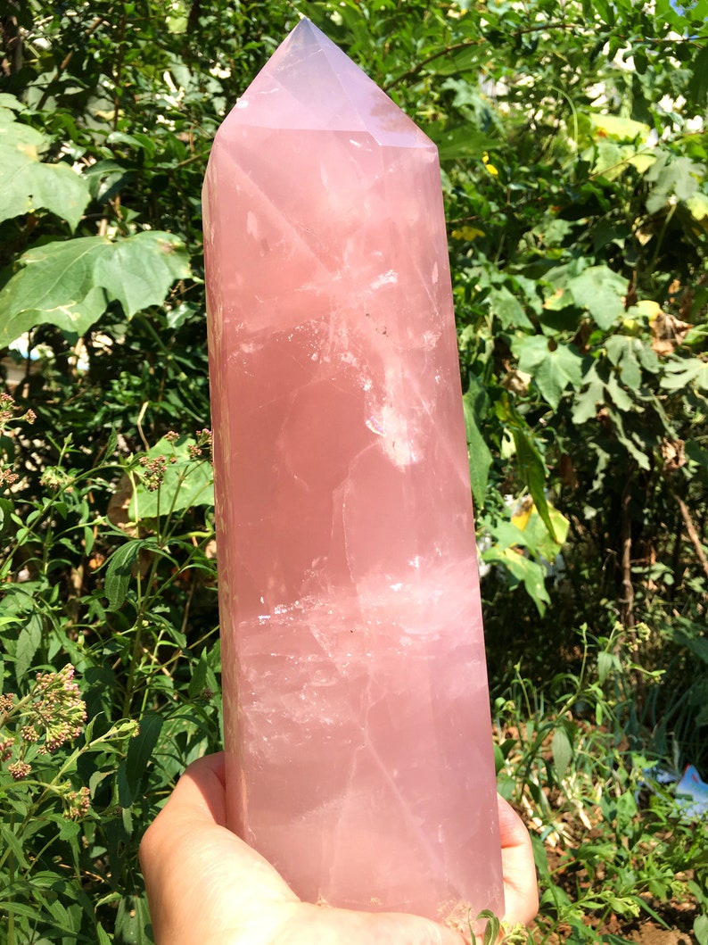 Rose Quartz Crystal Tower/Pink Quartz Crystal Point/love stone/Healing Crystal