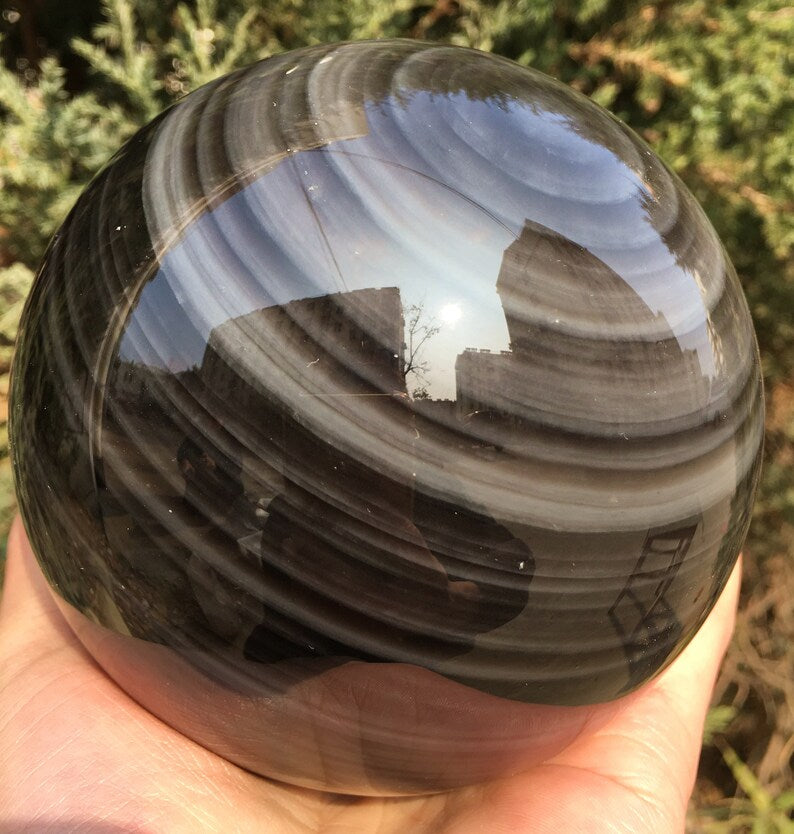 Extra Large Obsidian Sphere/Natural Black Obsidian Sphere Ball/Obsidian eye/Energy stone
