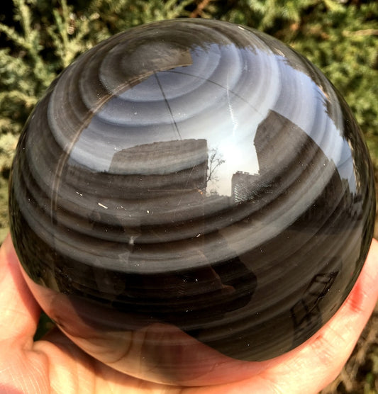 Extra Large Obsidian Sphere/Natural Black Obsidian Sphere Ball/Obsidian eye/Energy stone