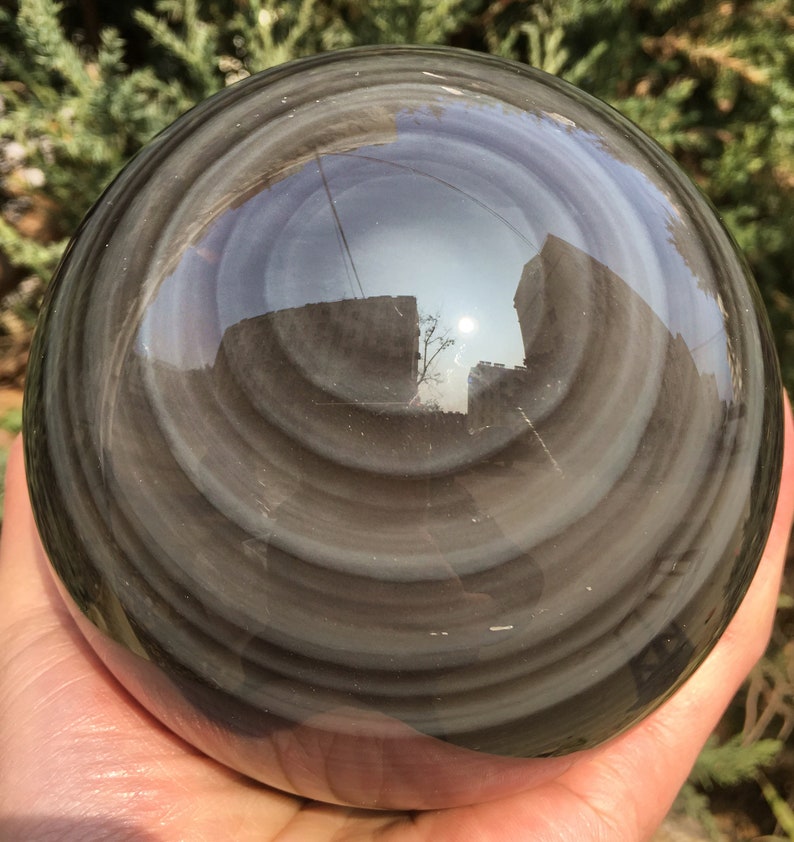 Extra Large Obsidian Sphere/Natural Black Obsidian Sphere Ball/Obsidian eye/Energy stone