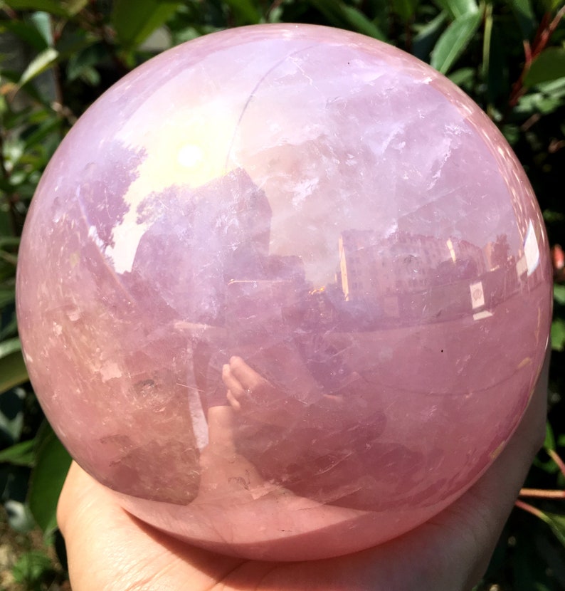 Aura Quartz Polished Sphere/Angel Aura Quartz Crystal Cluster/Rose Crystal Ball/Special Gift/Chakra