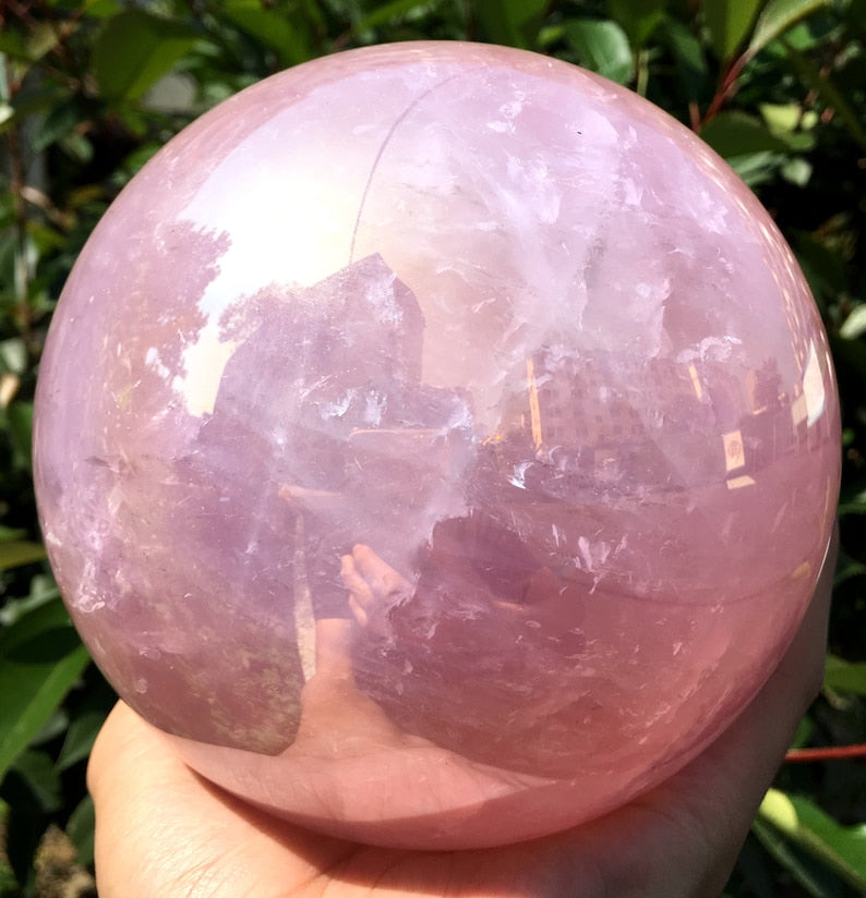 Aura Quartz Polished Sphere/Angel Aura Quartz Crystal Cluster/Rose Crystal Ball/Special Gift/Chakra