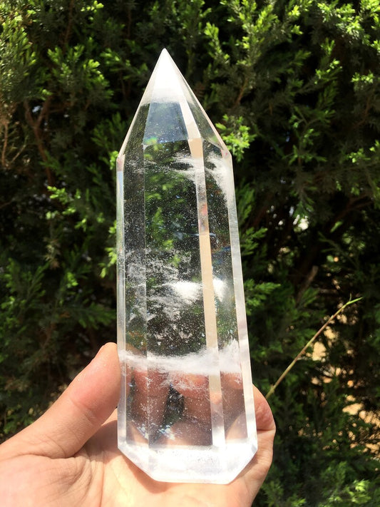 Clear Smelt white quartz point/Clear Smelt quartz Polished Meditation Stone/Healing Stone/Reiki/Chakra