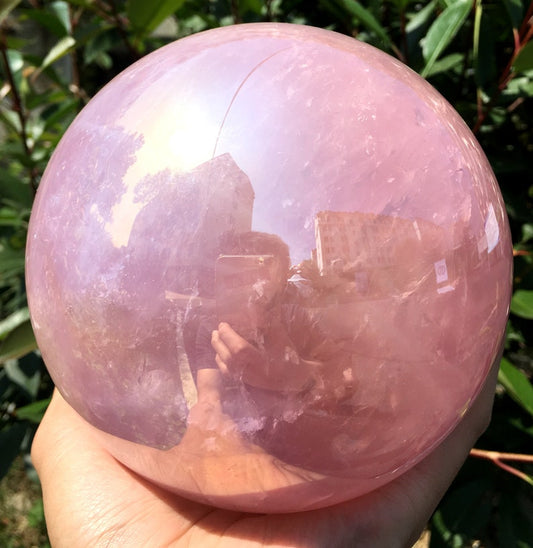 Aura Quartz Polished Sphere/Angel Aura Quartz Crystal Cluster/Rose Crystal Ball/Special Gift/Chakra
