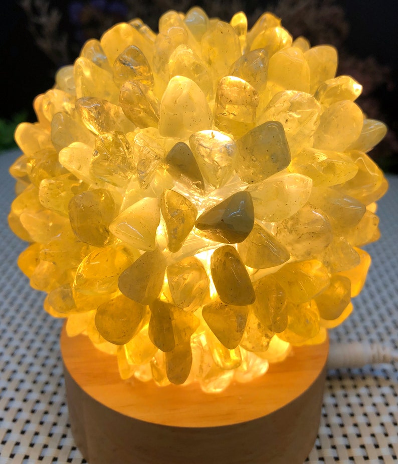 Natural Citrine crystal night light/illumination light,Healing stone/meditation/gift/Christmas Eve Gift/Energy Stone/decoration