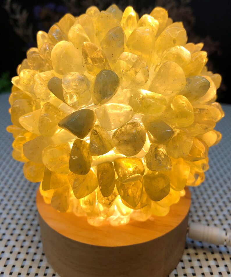 Natural Citrine crystal night light/illumination light,Healing stone/meditation/gift/Christmas Eve Gift/Energy Stone/decoration