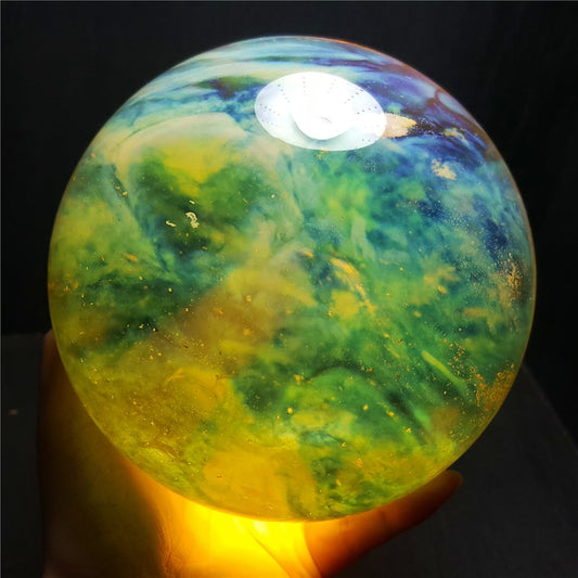 Lemon Smelt Yellow Crystal Quartz Sphere Random Selection/Smelt Quartz