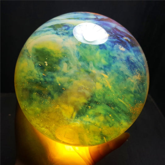 Lemon Smelt Yellow Crystal Quartz Sphere Random Selection/Smelt Quartz