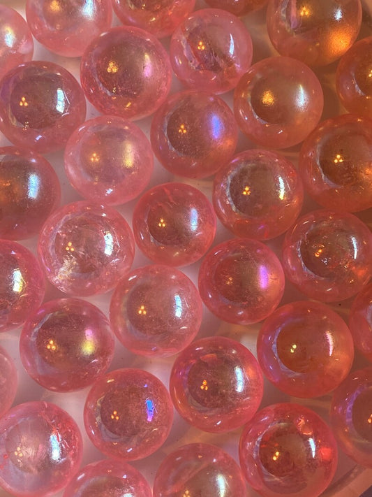 Pink Rainbow Aura Quartz Mini Sphere Reiki - Aura QuartzCrystal Healing Meditation