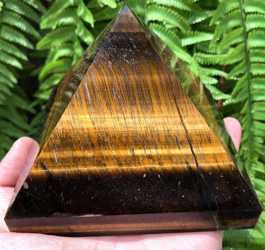 Natural Tiger Eye Pyramid pyramid/Quartz Pyramid/Chakra/Meditation/Energ