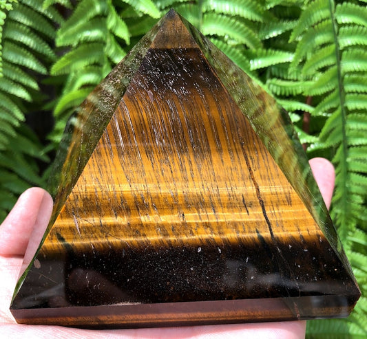 Natural Tiger Eye Pyramid pyramid/Quartz Pyramid/Chakra/Meditation/Energ