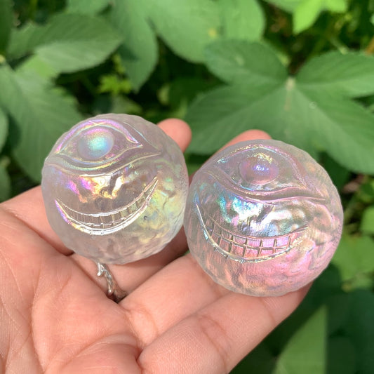 Titanium Rainbow Melting stone ball,Eye Ball,Hand Carved,Home Decoration,Crystal Collection