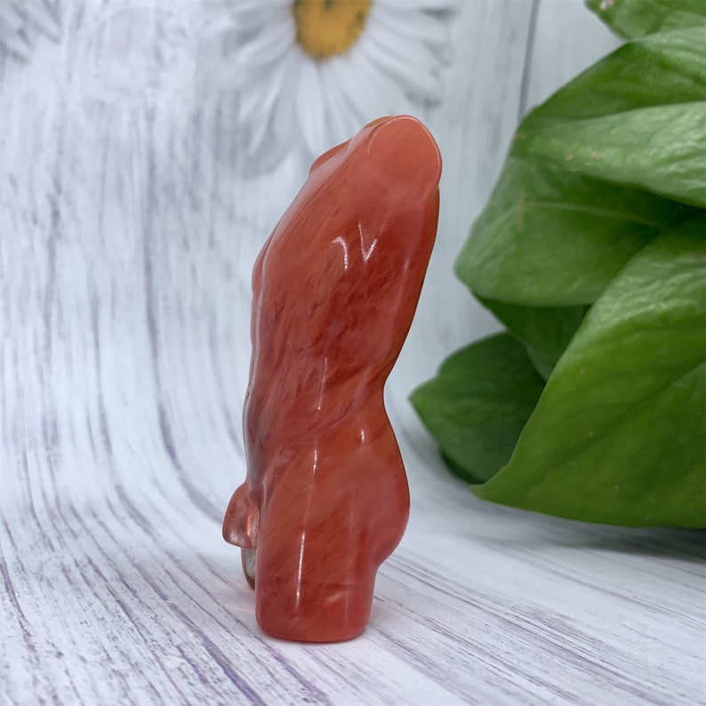 3“ Red melting stone Male Models,Crystal Carved,Hand Carved,Home Decoration