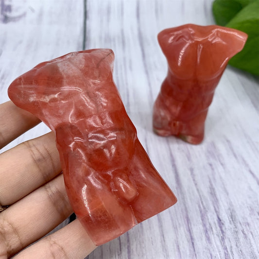 3“ Red melting stone Male Models,Crystal Carved,Hand Carved,Home Decoration