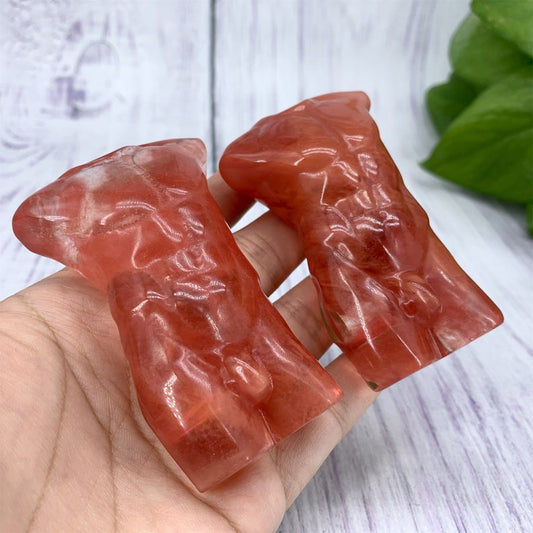 3“ Red melting stone Male Models,Crystal Carved,Hand Carved,Home Decoration