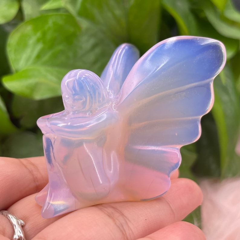 Pink Opalite Butterfly Fairy,Carved Crystal,Home Decoration,Crystal Healing,Crystal Gift,Crystal Energy