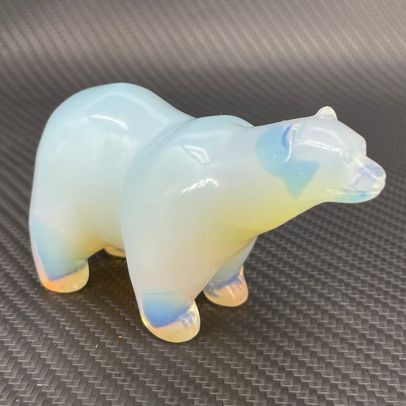 1pc Opalite Polar bear,Quartz Crystal beer,Hand Carved,Home Decoration