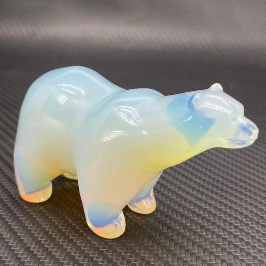 1pc Opalite Polar bear,Quartz Crystal beer,Hand Carved,Home Decoration