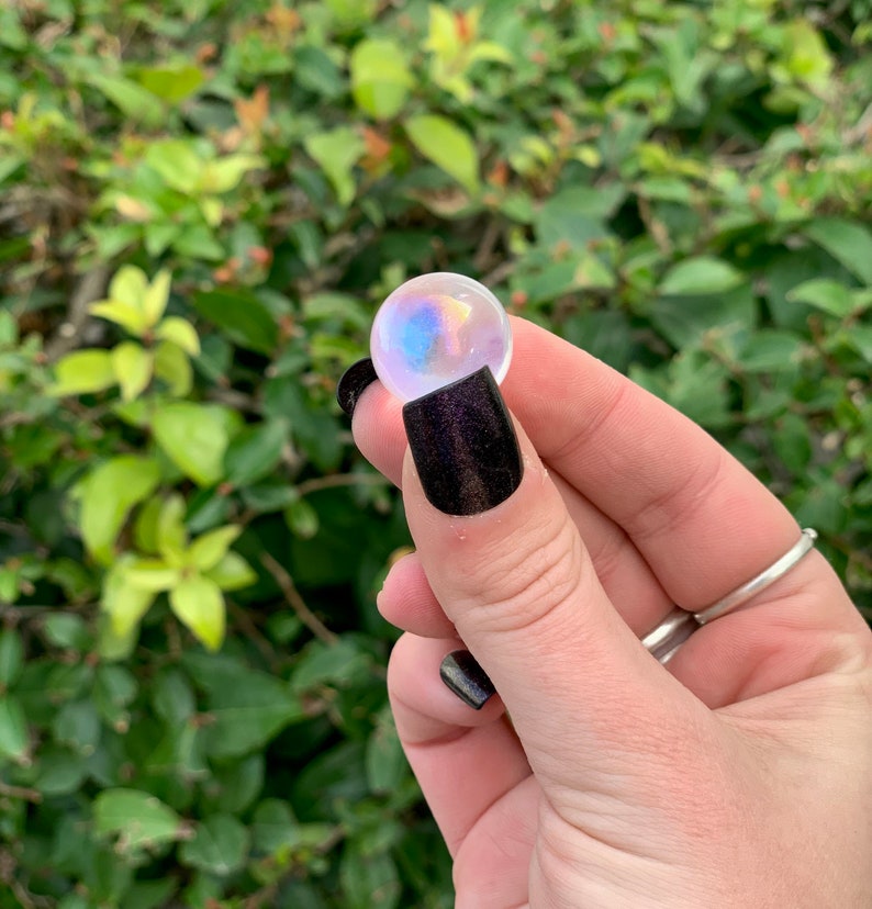 15-20MM Aura Quartz Sphere or Aura Rose Quartz Sphere, Crystal Ball, Pocket Stone, Crown Chakra