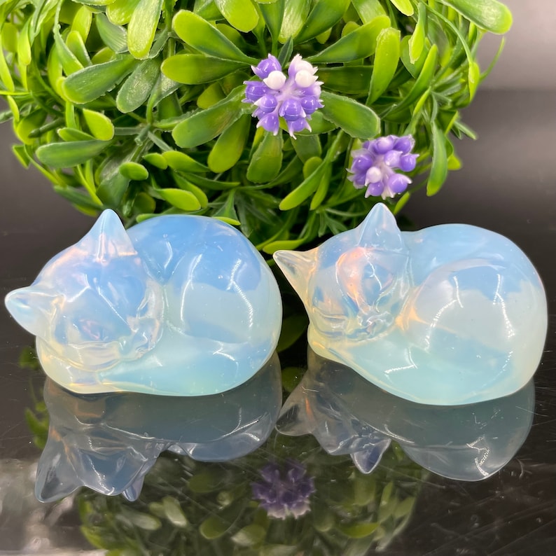 Opalite Sleeping Cat,Hand Carved,Home Decoration,Crystal Collection