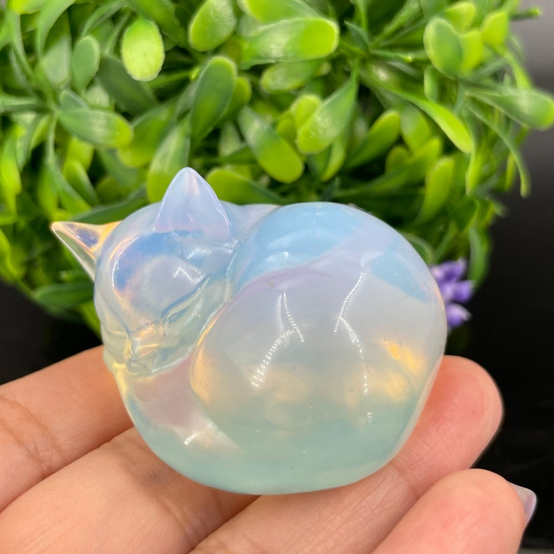 Opalite Sleeping Cat,Hand Carved,Home Decoration,Crystal Collection