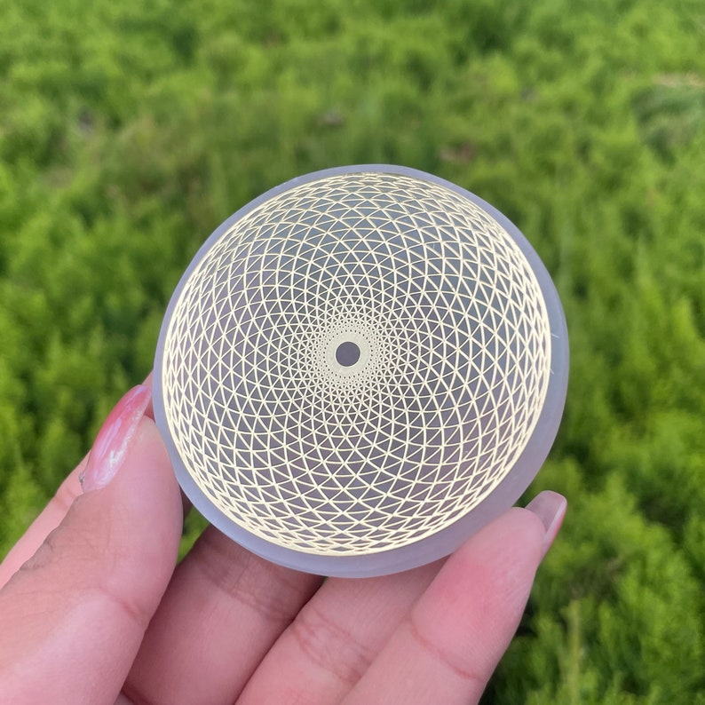 Natural Selenite Disk,Quartz Crystal Energy Disk,Flower of Life,Recharge Crystal Energy