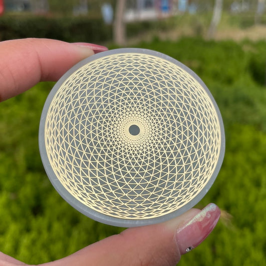 Natural Selenite Disk,Quartz Crystal Energy Disk,Flower of Life,Recharge Crystal Energy