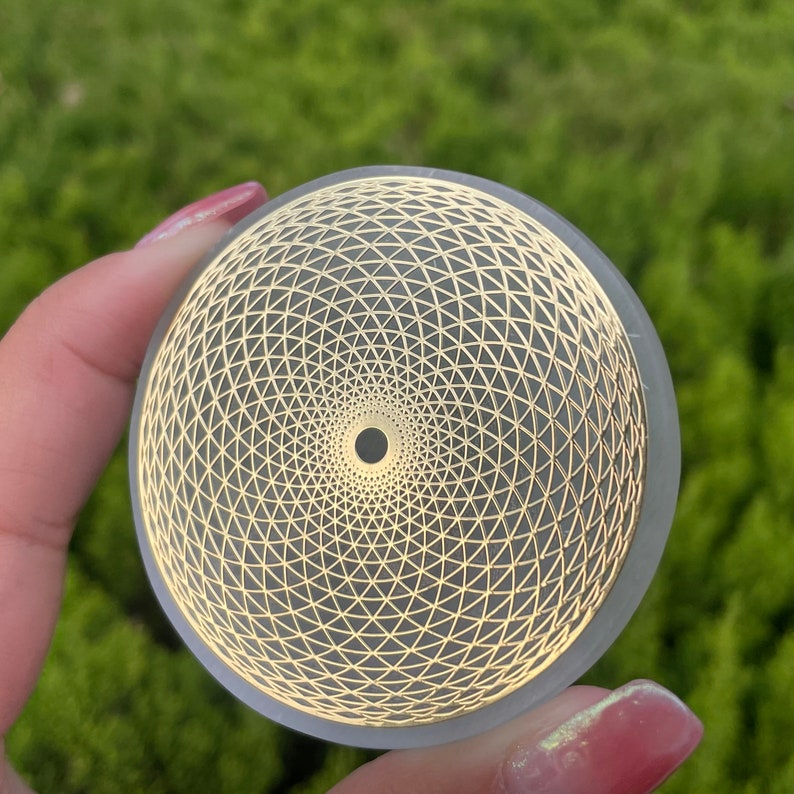 Natural Selenite Disk,Quartz Crystal Energy Disk,Flower of Life,Recharge Crystal Energy