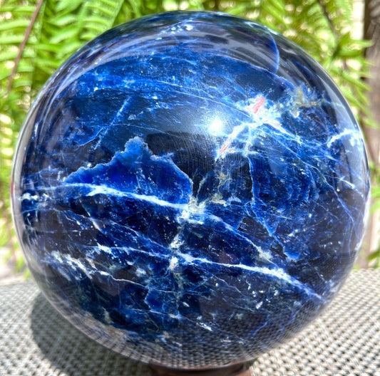 Polished LARGE Blue Sodalite Crystal Sphere/Healing Crystal/Blue Crystal Stone point