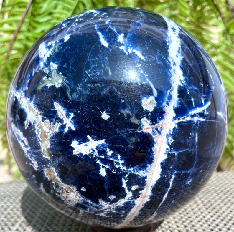 Polished LARGE Blue Sodalite Crystal Sphere/Healing Crystal/Blue Crystal Stone point