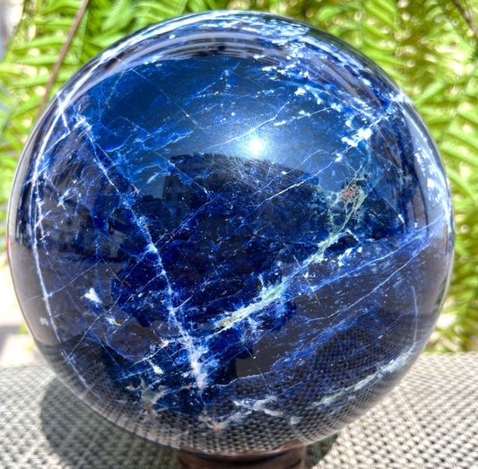 Polished LARGE Blue Sodalite Crystal Sphere/Healing Crystal/Blue Crystal Stone point