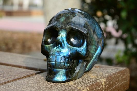 4'' Natural hand carved Labradorite skull,Quartz Crystal skull,Crystal gift,Crystal ornament