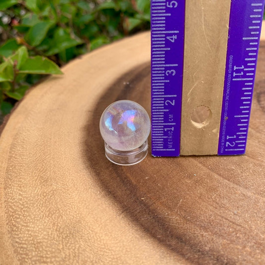 15-20MM Aura Quartz Sphere or Aura Rose Quartz Sphere, Crystal Ball, Pocket Stone, Crown Chakra