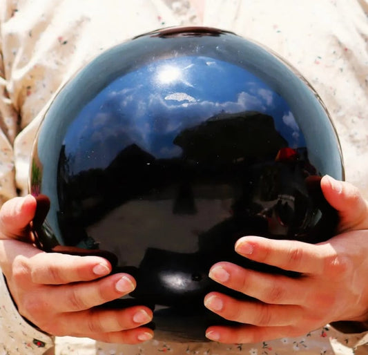 Customized Black Obsidian Sphere Large Crystal Ball Chakra Healing Stone Crystal Décor Protection Stone Aura Metaphysical Decoration Ball