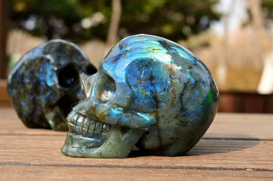 4'' Natural hand carved Labradorite skull,Quartz Crystal skull,Crystal gift,Crystal ornament